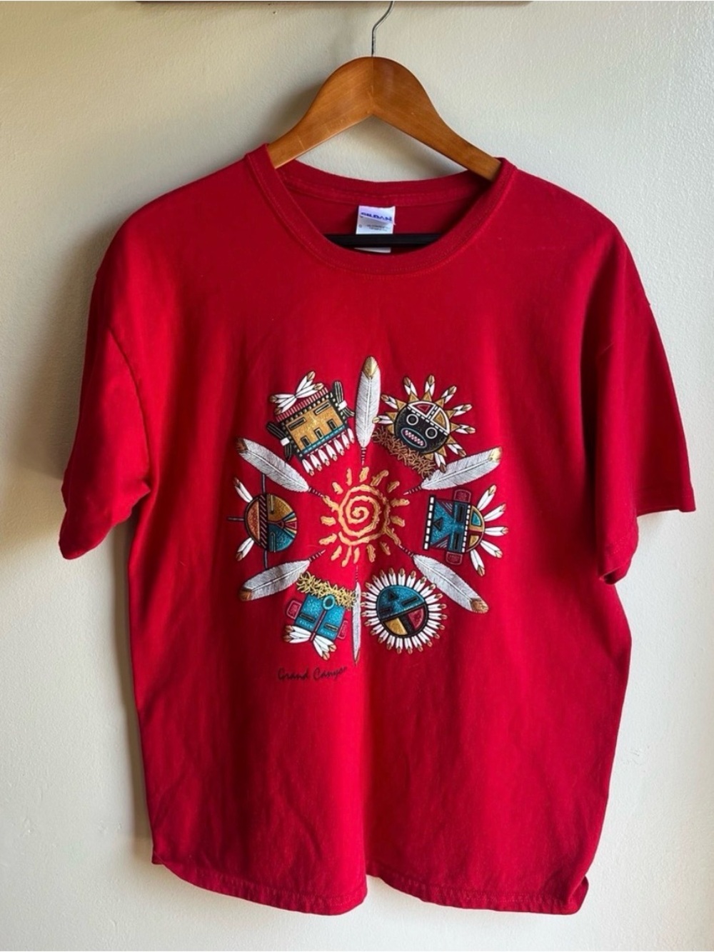Vintage Y2K Grand Canyon Southwest Kokopelli Graphic Tee Red single Stitch